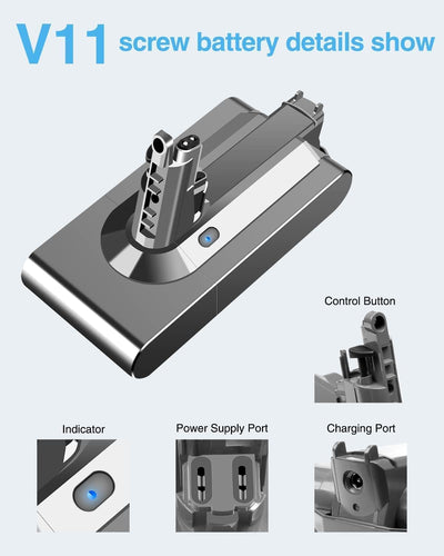 DTK Ersatzakku für Dyson V8 SV10 Akku Staubsauger Absolute, Animal, Fluffy Li-Ionen Batterie Vakuum-