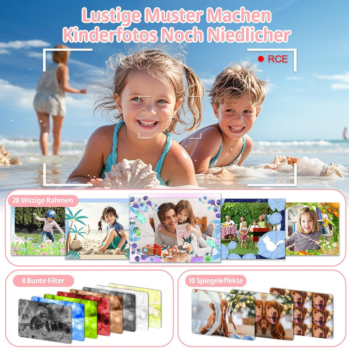 BNEHHOV Kinderkamera 2,0-Zoll-Bildschirm 1080P Kinder Kamera Fotoapparat Kinder mit 32GB SD-Karte Se