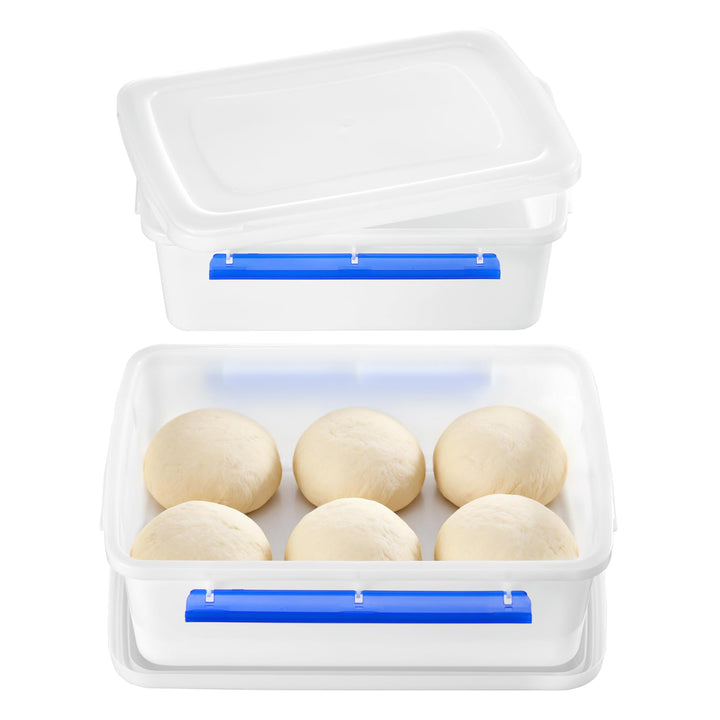 Vtopmart 2er Set Pizzaballenbox,Gärbox mit Deckel 40x30x8cm, BPA-frei Box | Stapelbare Teigbox für P