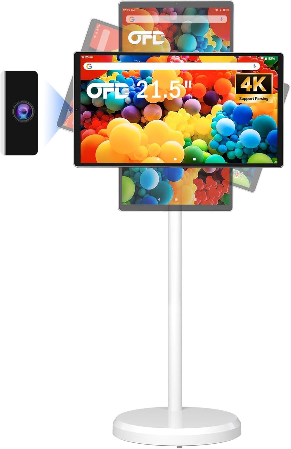 OFD 21.5" Portable TV on Wheels,Android 13 OS,1080p,6+128GB,Speicher Tragbarer Fernseher, 100% sRGB,