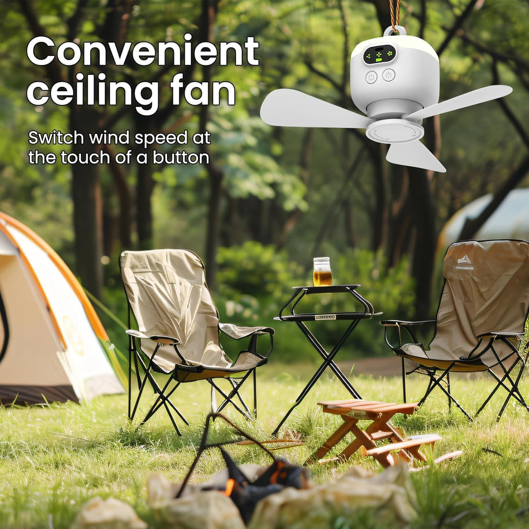 EagerMinds Camping Licht LED Campinglampe, Camping-Ventilator mit Licht, VentilatorCamping USB Aufla