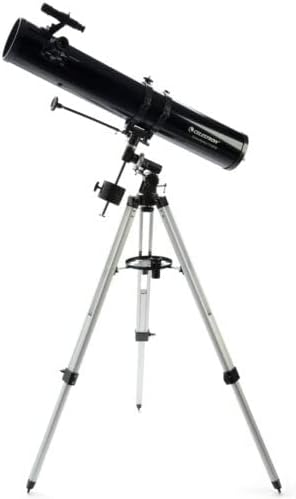 Celestron 21045 PowerSeeker 114EQ Spiegelteleskop - mit Zwei Okularen, Einer Barlow-Linse, höheneins