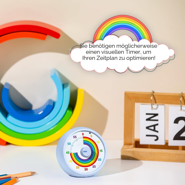 Visueller Timer für Kinder, 60-Minuten Countdown für Klassenzimmer Büro Küche, Schreibtisch Timer Ki