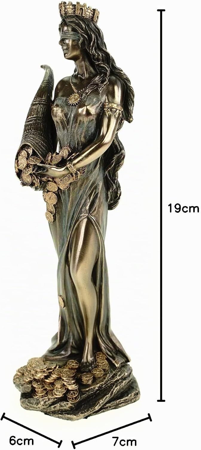 Römische Göttin Fortuna 19 cm bronziert Figur Glück Glückspiel Veronese
