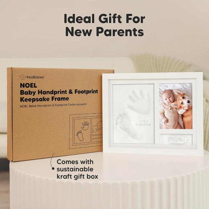 KeaBabies Baby Handabdruck und Fussabdruck Set - Gipsabdruck Hand und Fuss für Neugeborene, Bilderra