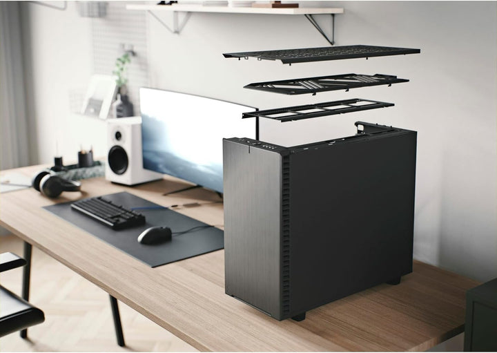 Fractal Design Define 7 Black Modulares Silent E-ATX Mid Tower PC-Gehäuse aus Aluminium/Stahl, FD-C-