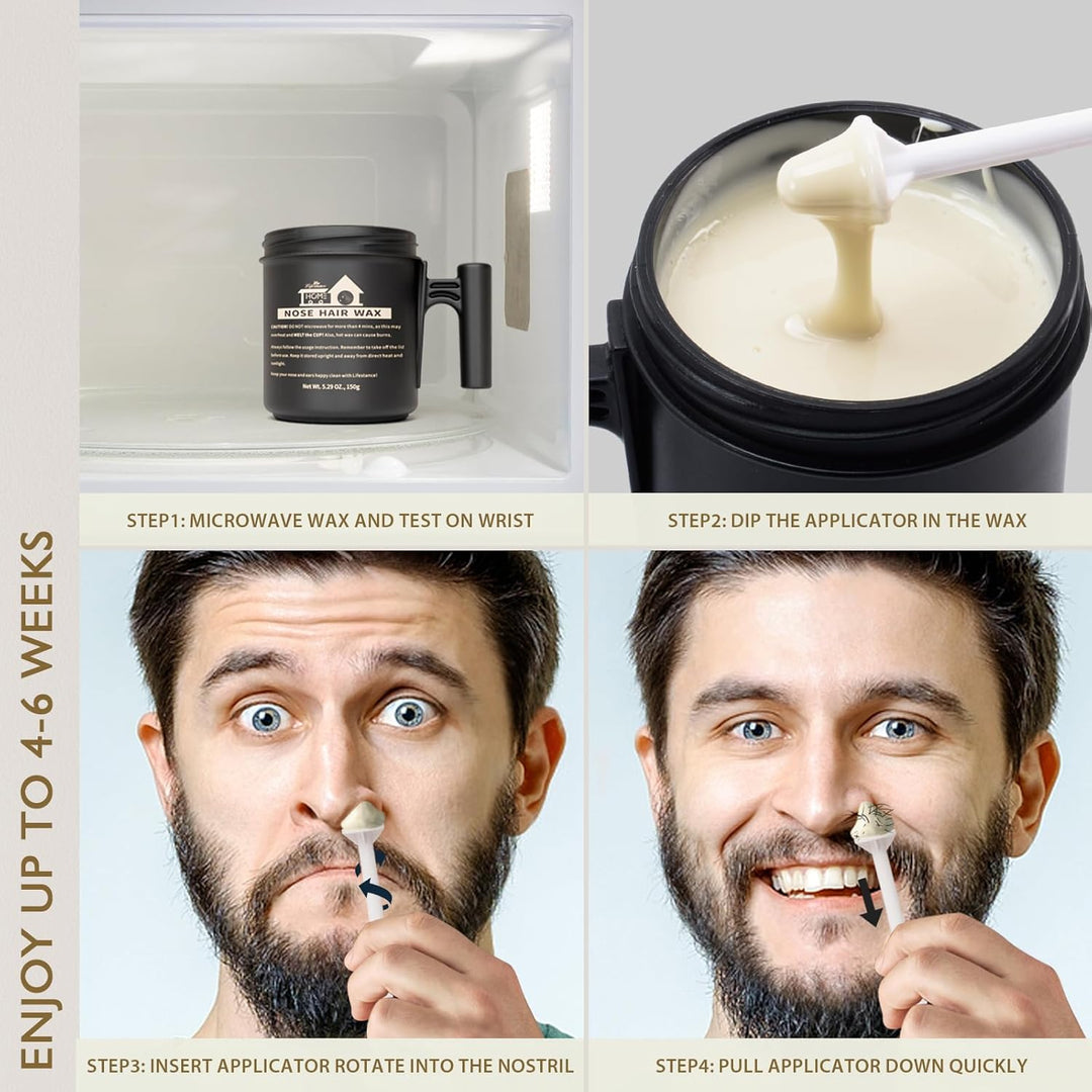 Lifestance Nasenwachs-Set für Männer | 150g Wachs | Nasenhaarwachs-Set mit grosser Kapazität und 40