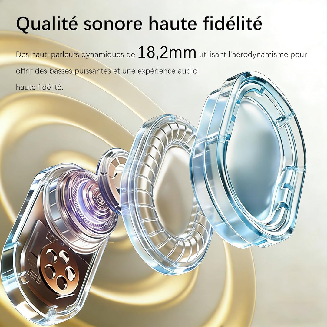 Over-Ear-Kopfhörer mit Ohrbügel, direktionaler Sound, Bluetooth 6.0, Ausdauer, zweilagiges Silikon,