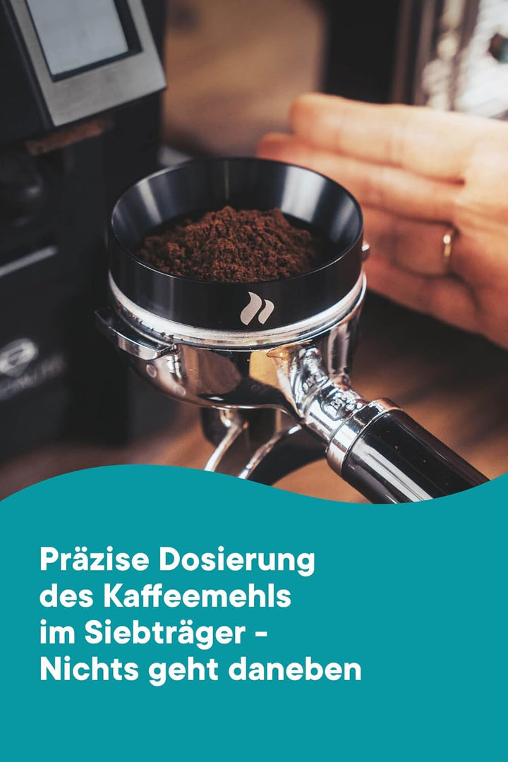 roastmarket Dosierring schwarz (58mm) - Siebträger Dosierring magnetisch - Kaffeedosierring für saub