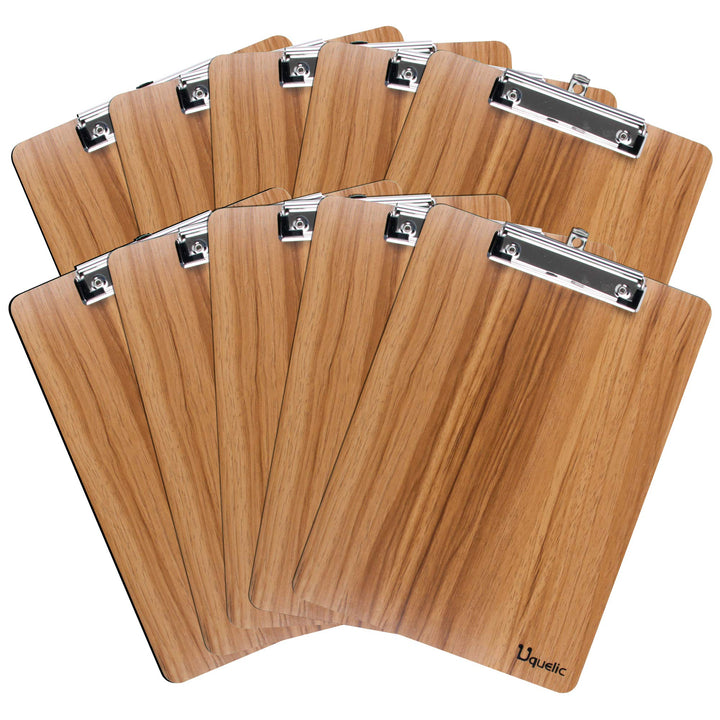 Uquelic Klemmbrett/Schreibbrett/Clipboard A4-10Pcs Klemmbretter A4 Eleganz Luxus Holzmaserung Abgeru