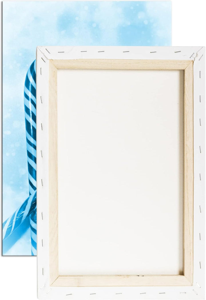 deyoli Zwei bunte Zuckerstangen formen ein Herz Format 80x60 Effekt: Monocrome Blau als Leinwandbild