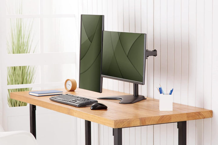 DIGITUS Monitorhalterung - Standfuss - 2 Monitore - Bis 32 Zoll - Bis 2X 8 kg - VESA 75x75, 100x100