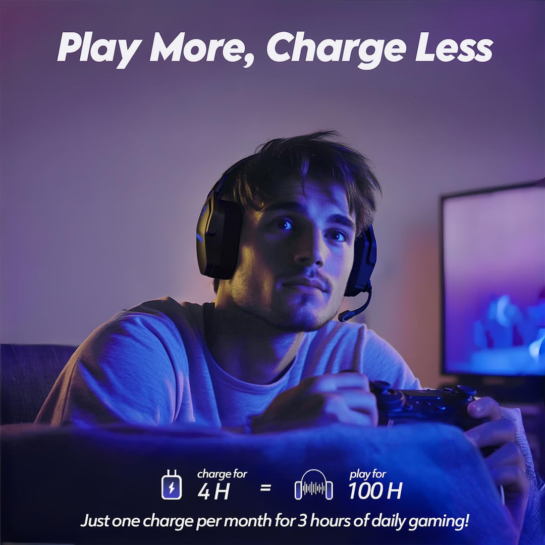 NUBWO G06 Wireless Gaming Headset für PS5, PS4, PC, Rauschunterdrückung über Ohr-Gaming-Kopfhörer mi