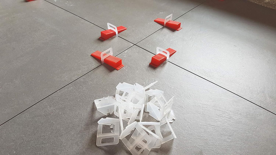 1000 Zuglaschen 200 Keile 2mm Das GÜNSTIGE Fliesen Nivelliersystem Set Laschen Verlegehilfe für Flie