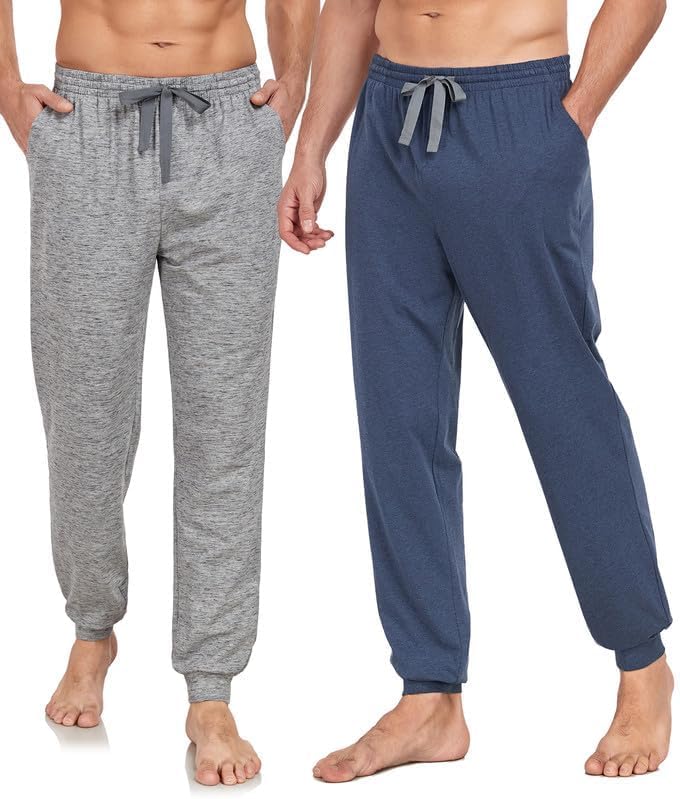 COLORFULLEAF Jogginghose Herren Baumwolle Schlafanzughose Männer Lang Schlafhose Leichte Freizeithos