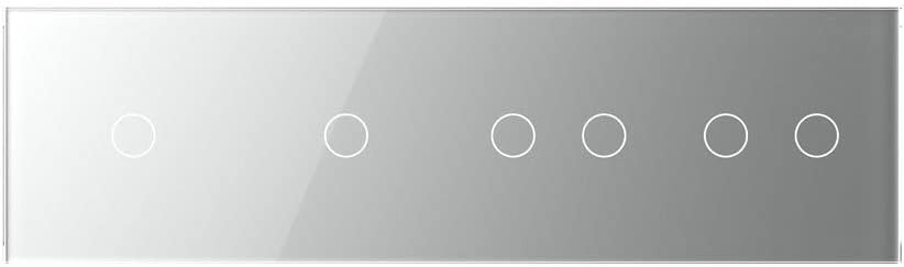 LIVOLO Nur Glasblende 4 Fach für Lichtschalter VL-C7-C2/C2/C1/C1-A Grau