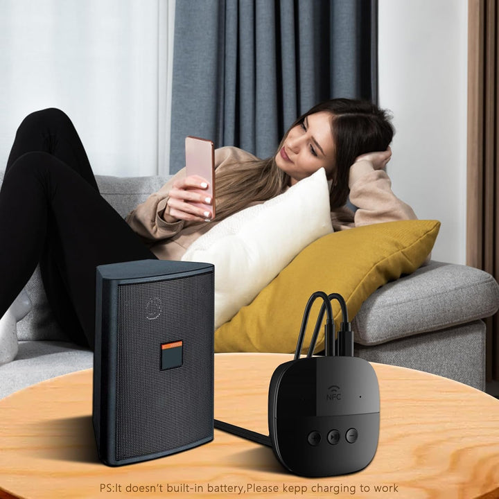 eppfun Bluetooth 5.2 Audio Adapter, Bluetooth Empfänger Receiver für Stereoanlage mit 3.5mm AUX Klin
