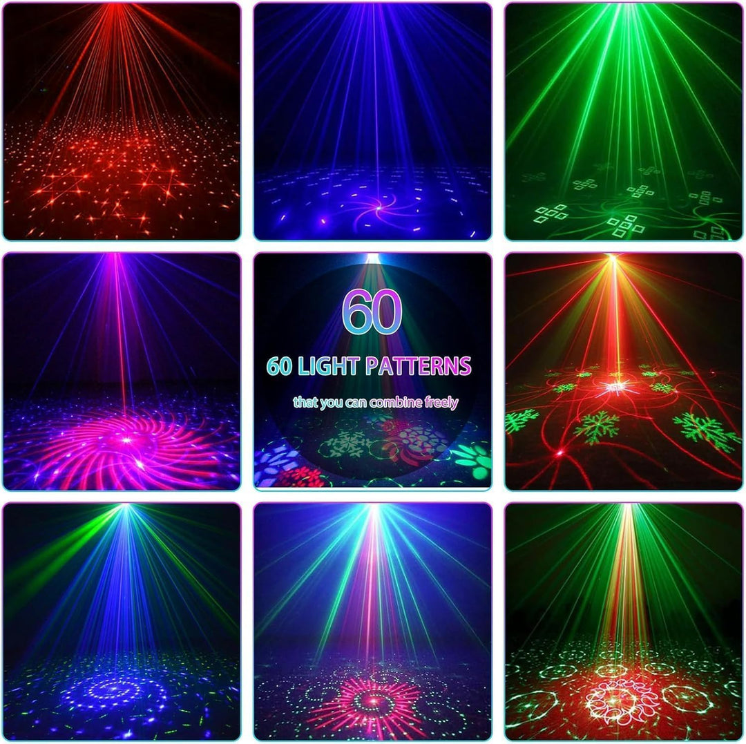 Discolicht Partylicht, Party Deko Disco licht, Dj licht Musikgesteuert Mit Fernbedienung USB 61 Vers