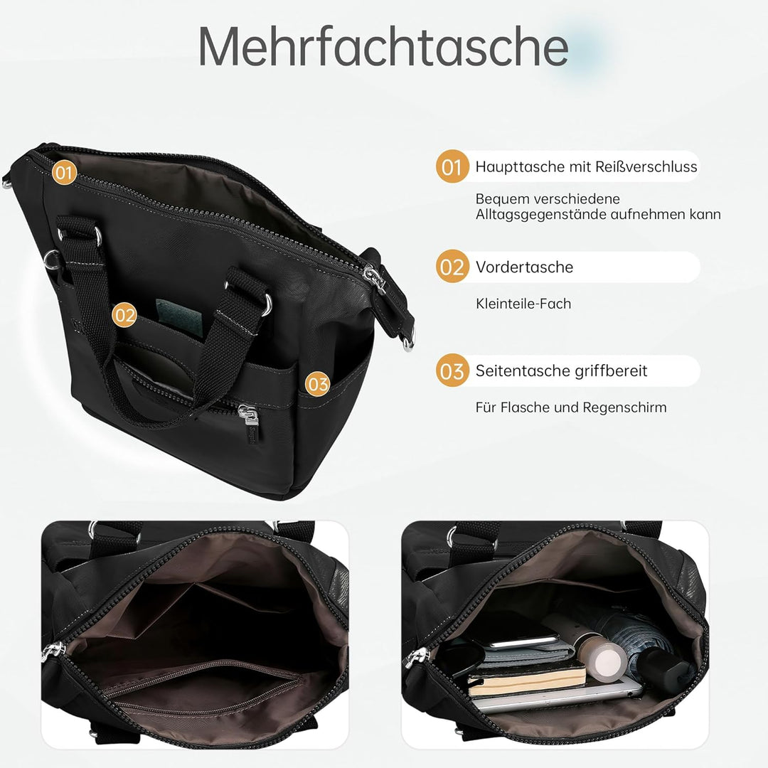DIRRONA Beiläufig Damen Umhängetasche Multi Pocket Multi Fach Crossbody Bag Mittelgrosse Umhängetasc