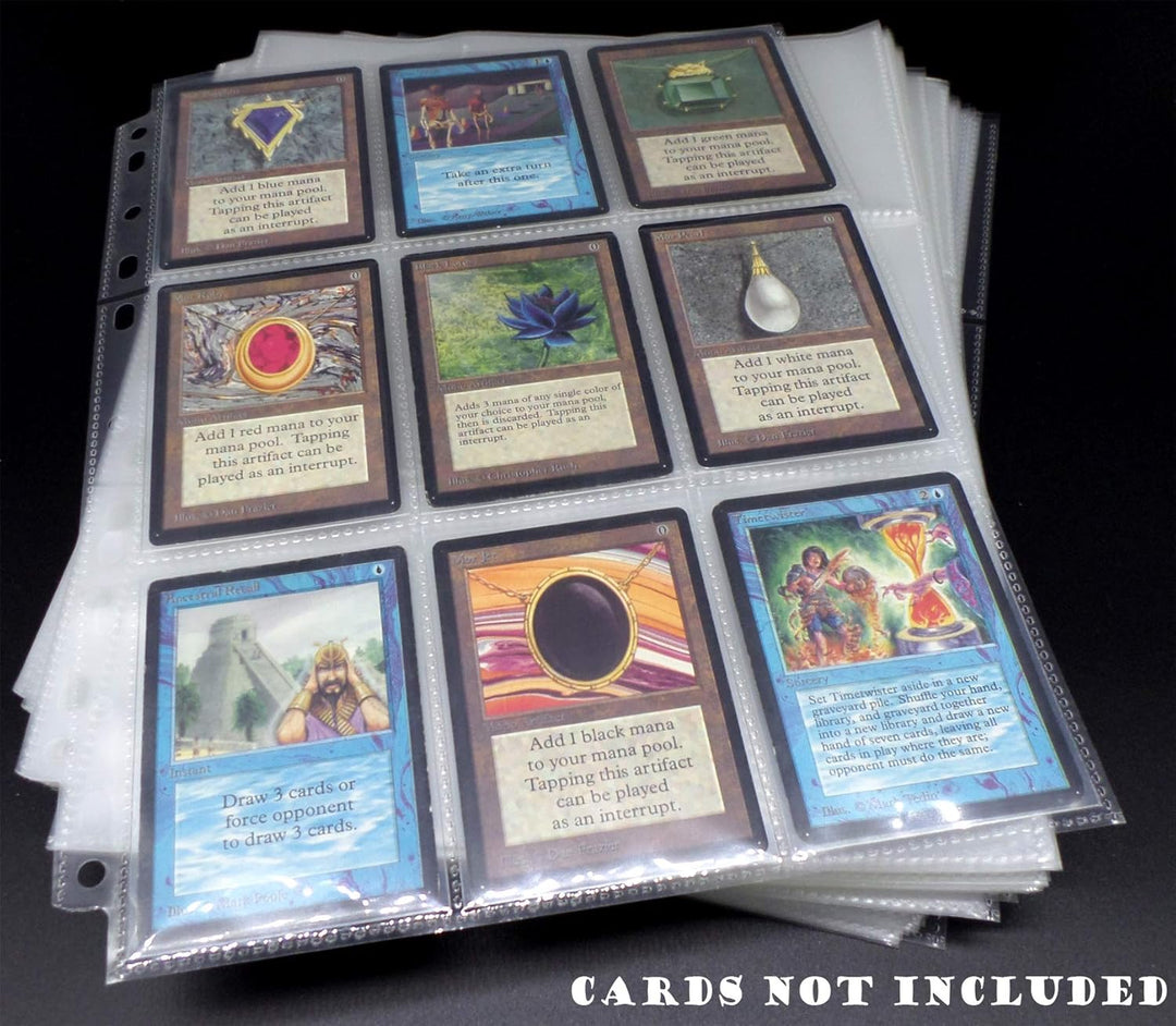 docsmagic.de 200 9-Pocket Pages - 11 3-Ring Album Ordnerseiten- MTG - PKM - YGO 9-Pocket 200 Pages,