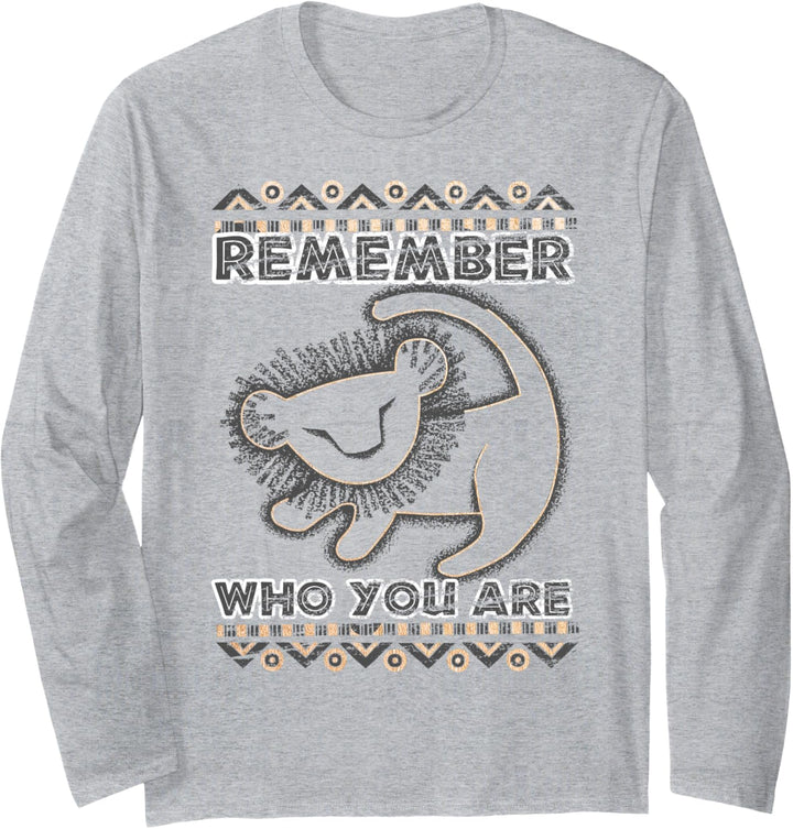 Disney Lion King Remember Who You Are Geometric Portrait Langarmshirt