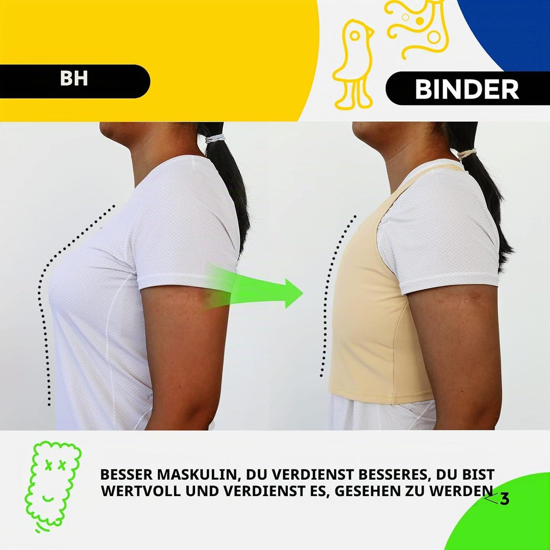 Wonababi Brustbinder, ultraflacher Transbinder mit Pull-on-FTM-Binder-BH Nackt L, Nackt L