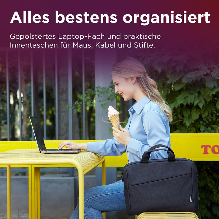 Lenovo Laptoptasche T210, Messenger-Umhängetasche für Laptop oder Tablet, schlank, strapazierfähiger