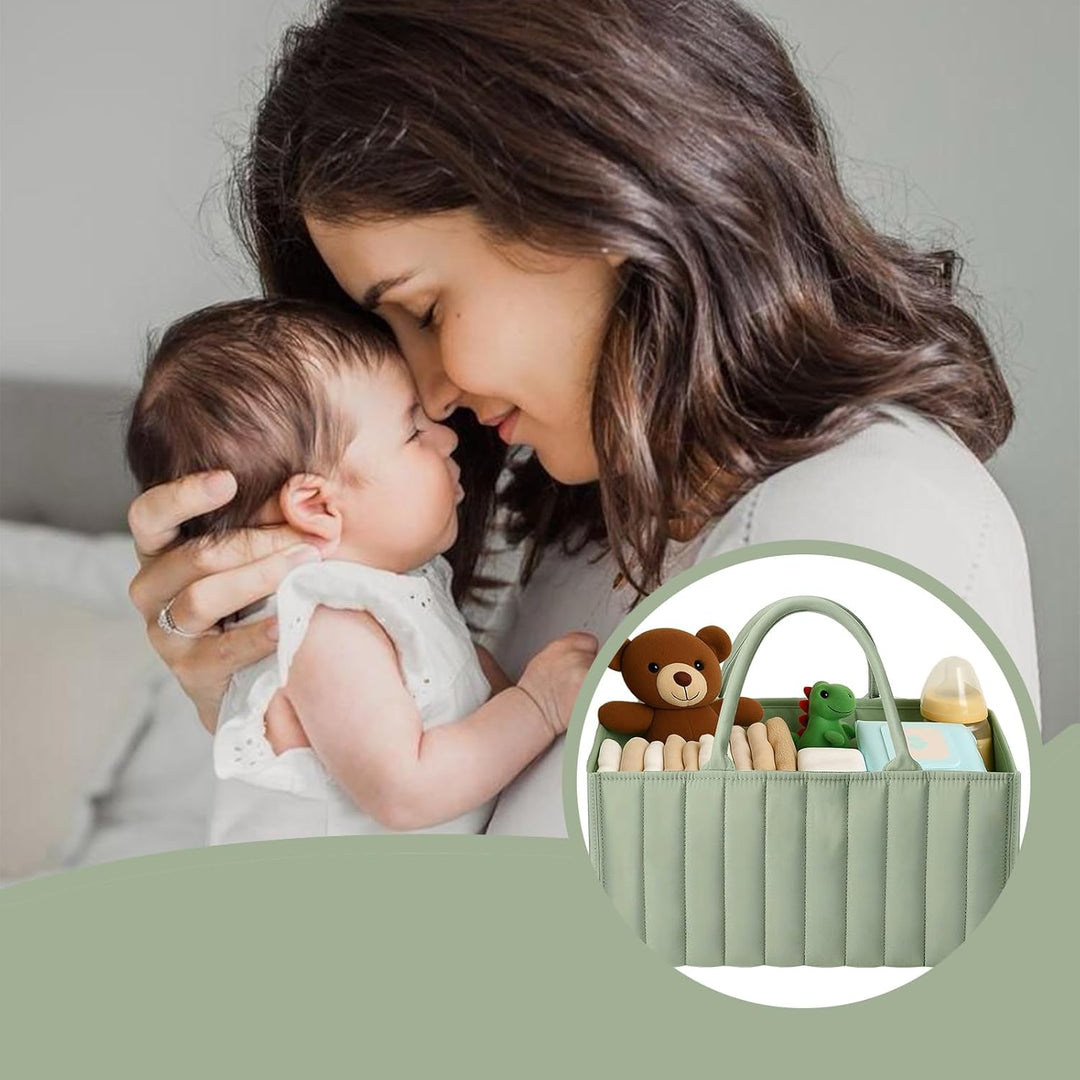 Zyluniy Baby Wickel Organizer für Wickelutensilien, Baby Windel Caddy Organizer, Windel Caddy mit Fä