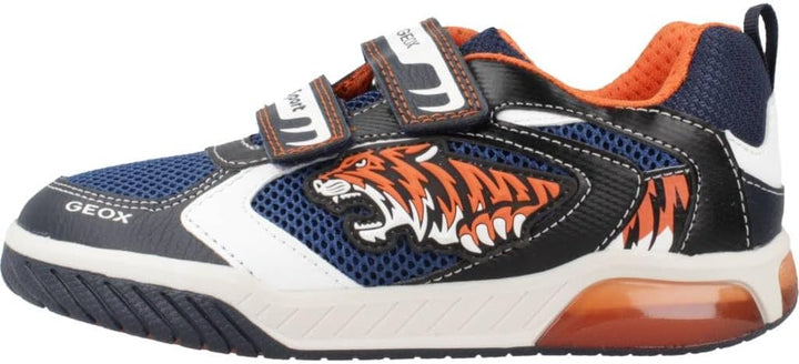 Geox Jungen J Inek Boy Sneaker 30 EU Navy Orange, 30 EU Navy Orange