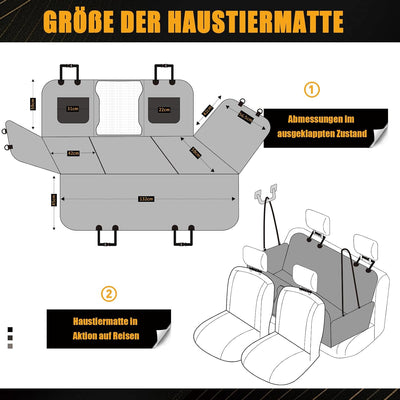 INSMEER Hundesitzbezug Autoschondecke mit Harter Unterseite, Kratzfest&rutschfest Hundedecke, 163x13