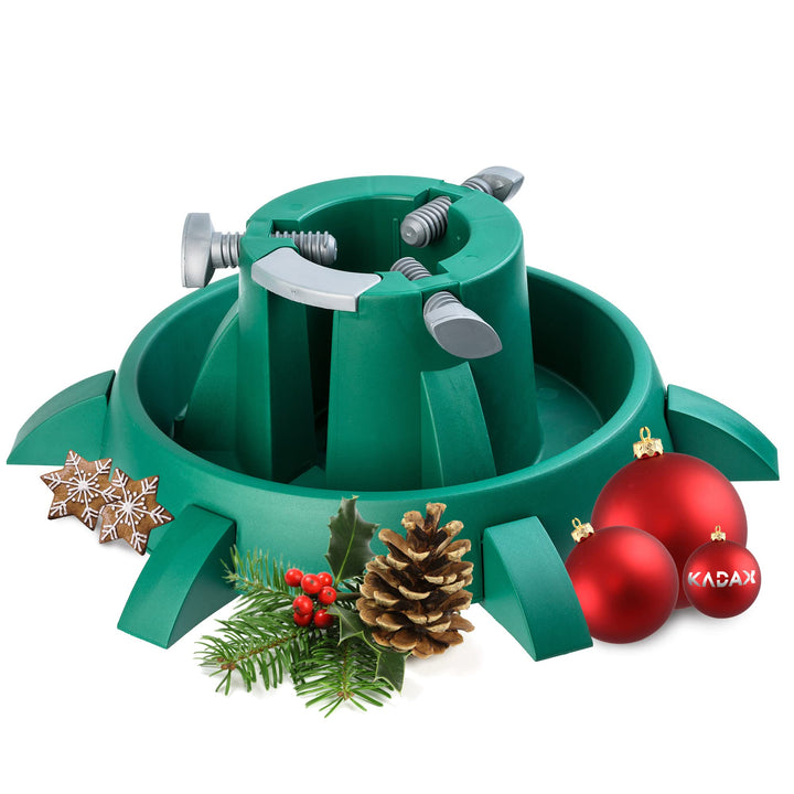 KADAX Weihnachtsbaumständer mit Wassertank, moderner Christbaumständer aus robustem Kunststoff für B