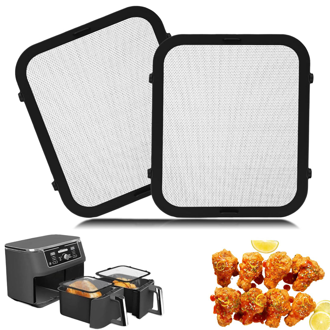 Edelstahl Spritzschutz für Ninja Foodi Max Dual Zone HeissLuftfritteuse AF400EU & AF451EU, 2 Stück M