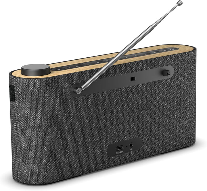 Loewe Radio.Frequency, DAB+ Radio, 28 Watt Sound, LCD Display, 14 Stunden Spielzeit, Holz, Stoff, Ra