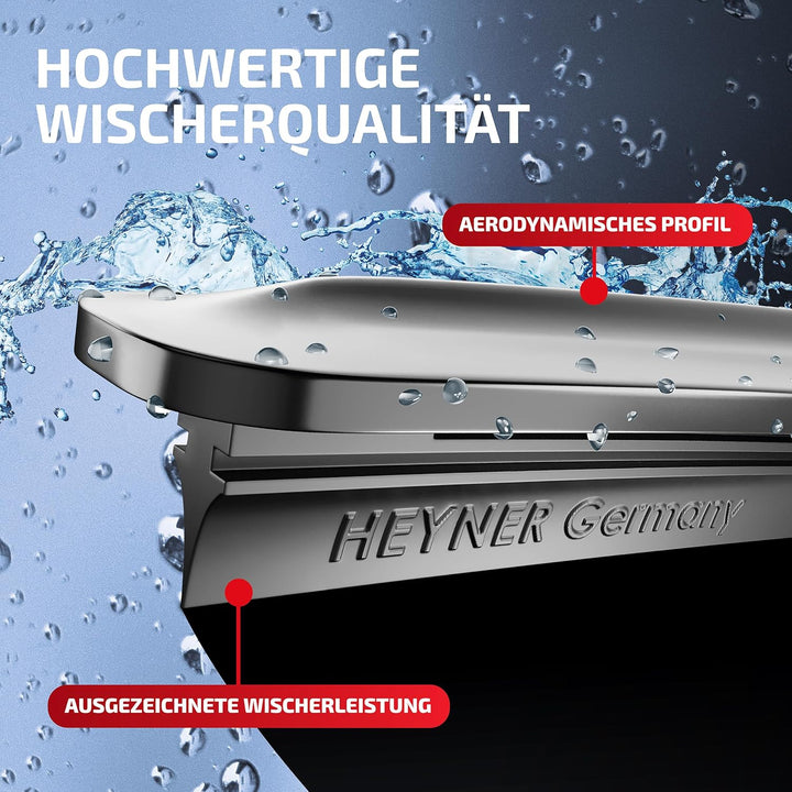 HEYNER® Scheibenwischer-Set HYBRID Kompatibel für Kia Carens (Bj. 13-20)