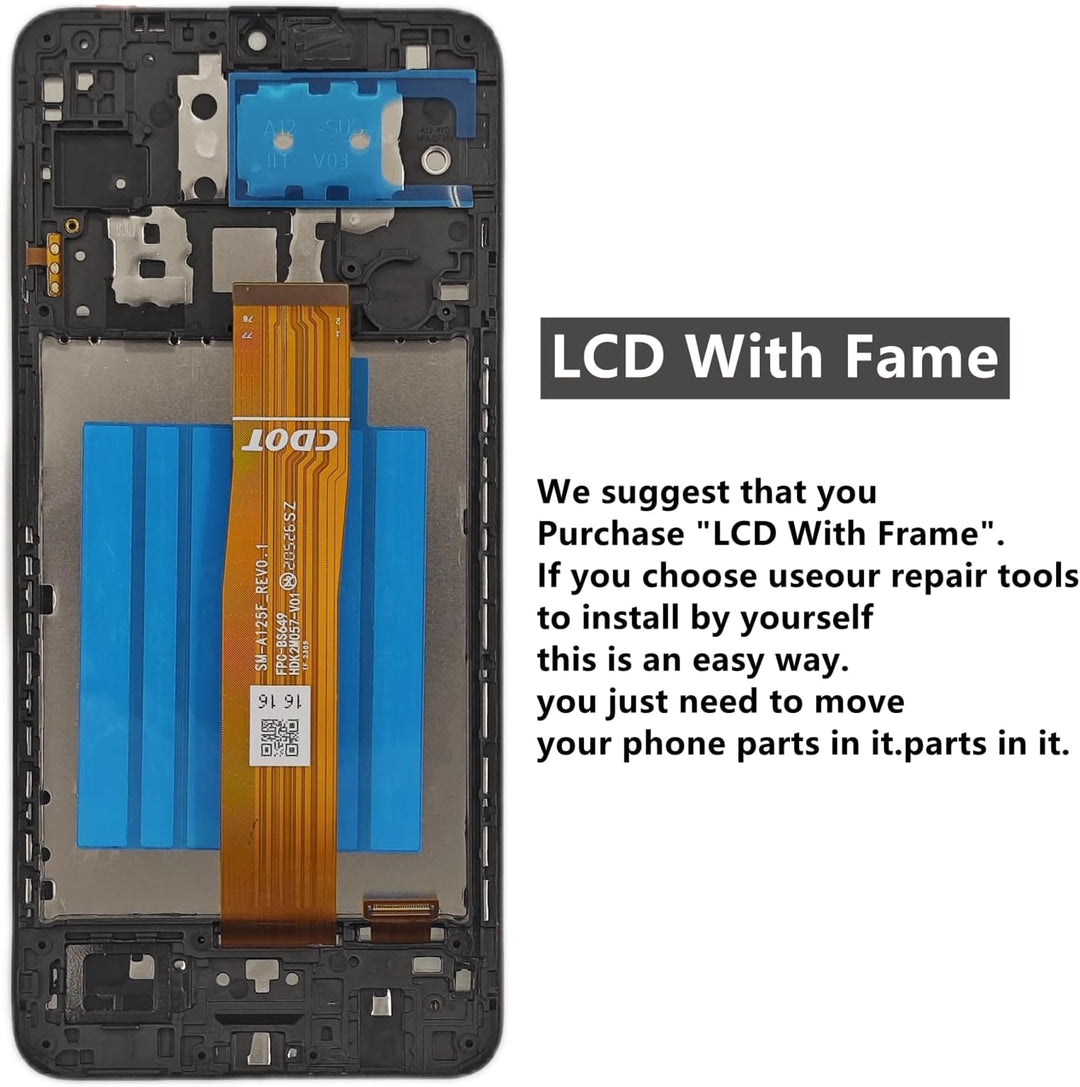 Für Samsung Galaxy A12 Bildschirm mit Rahmen für Samsung a12 a125u Bildschirm Kit s125dl a125a LCD D