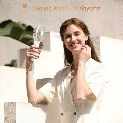 Funme Handventilator Tischventilator [5000 Akku 20 Stunden Lange Arbeitszeit] Starker Wind Leise 4 S