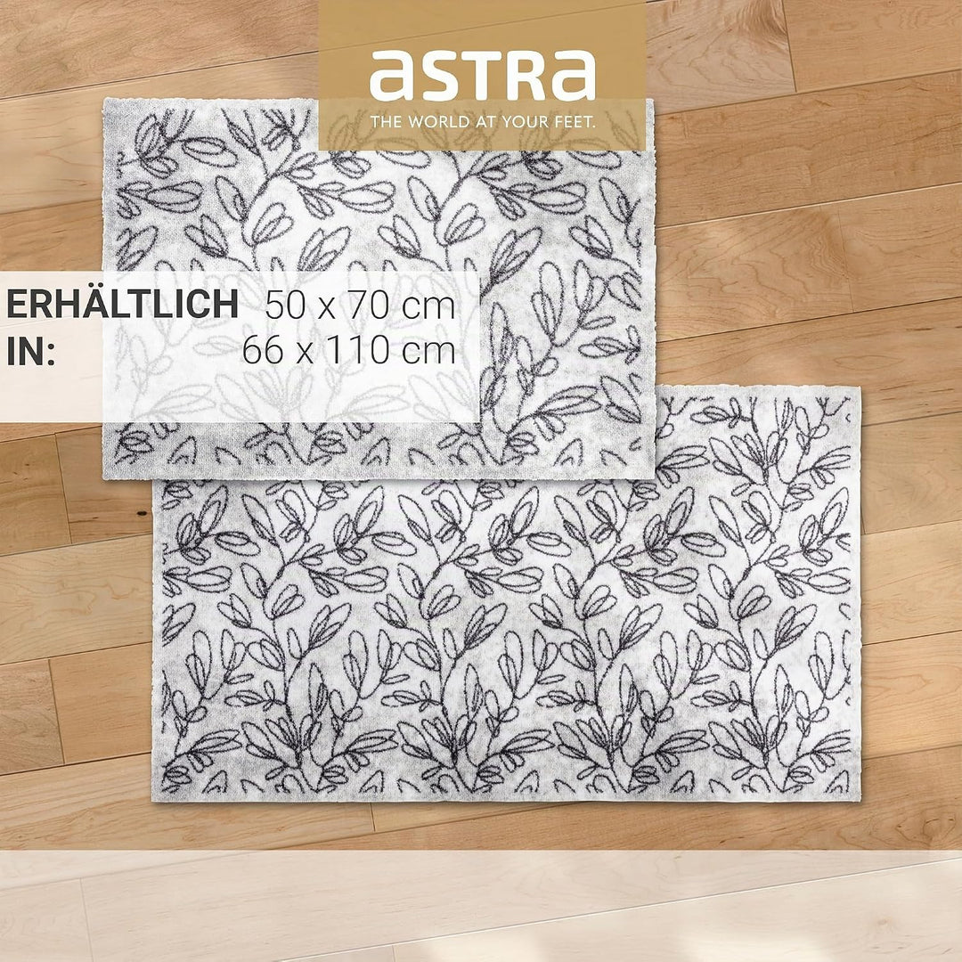 Astra rutschfeste Sauberlaufmatte innen - Zweige hellgrau 50 x 70 cm - Wohnraum Fussmatte Design - E