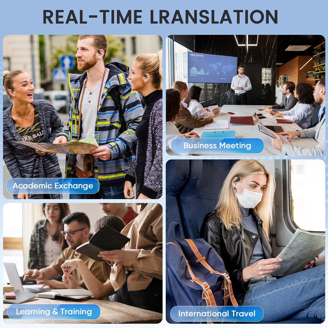 Übersetzer Kopfhörer - 144 Sprachen ki Kopfhörer mit Echtzeit übersetzung Translator Earbuds für Ech