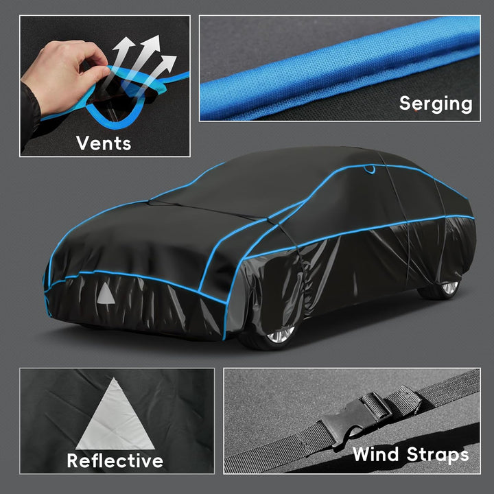 Hagelschutzplane Auto Autoabdeckung Wasserdicht, PKW Hagelschutzgarage, Abdeckplane für Hagel Regen