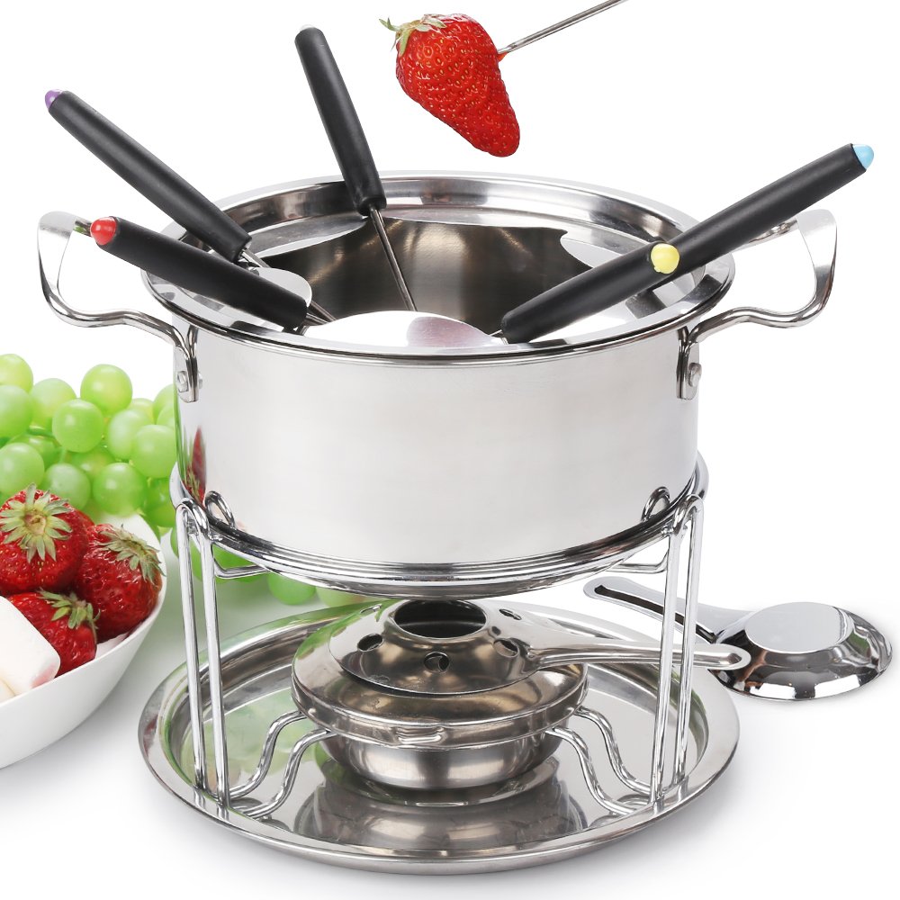 Virklyee Fondue Set Keramik Cheese Gusseisen Von 6 Gabeln Käse Fondue Set Schokoladen Fondue DIY Fon