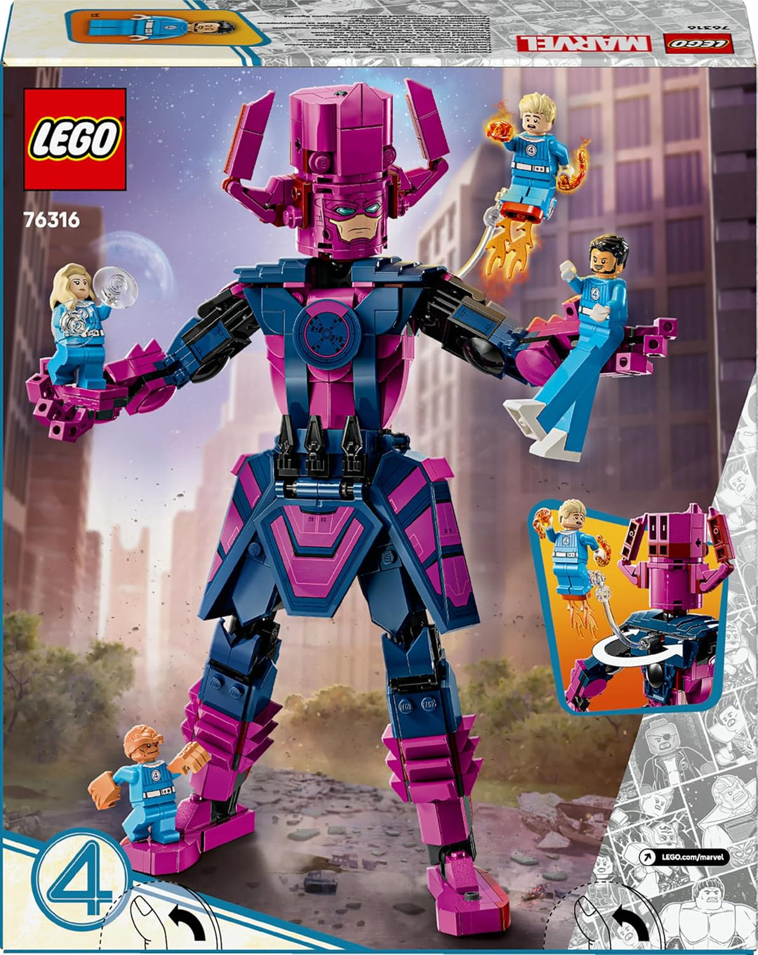 LEGO ǀ Marvel Fantastic Four vs. Galactus Baufigur - Bauset mit Superhelden - Spielset mit The Thing