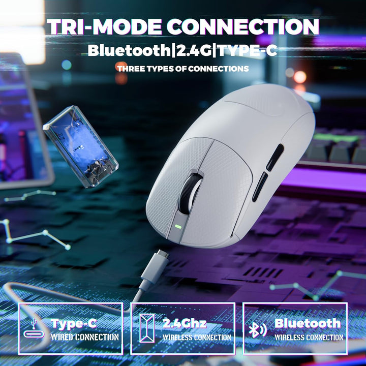 MAMBASNAKE X ATTACKSHARK X8ULTIMATE Kabellose Gaming-Maus&Grip Tape,PAW3950MAX Sensor,8K Abtastrate,