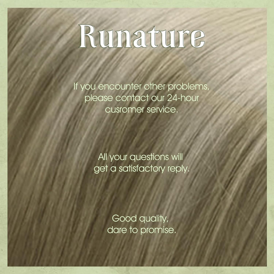 RUNATURE Braun Micro Extensions Echthaar Blond Balayage Ombre 45cm Glatt Micro Loop Echthaar Extensi