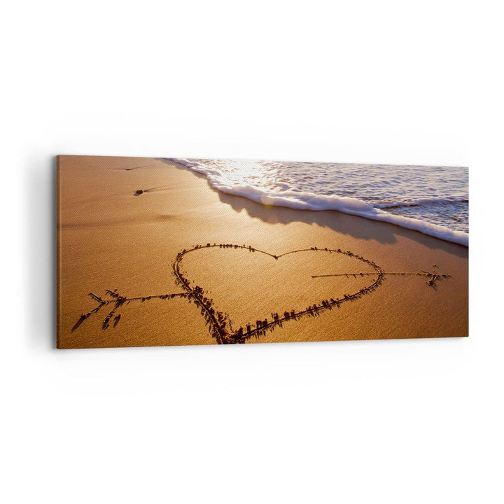 Wandbilder Dekoration Wohnzimmer Sommer Meer Sand Strand Panorama Bilder auf Leinwand 120x50cm Leinw