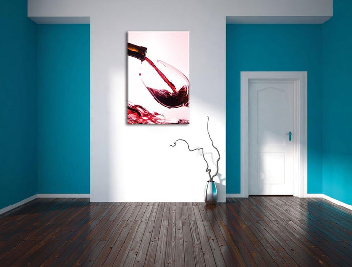 Pixxprint Wein, Format: 100x70 auf Leinwand, XXL riesige Bilder fertig gerahmt mit Keilrahmen, Kunst