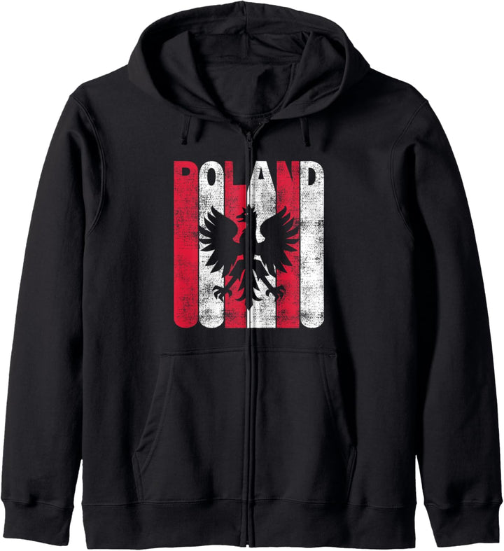Retro Poland Vintage Polen Flagge Geschenke Kapuzenjacke