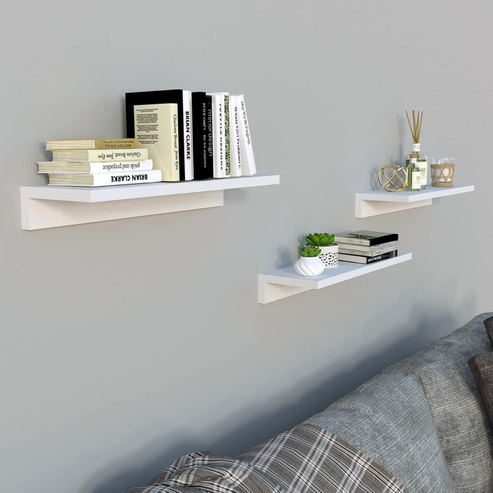 Henor Set mit 3 Wandregalen aus FSC® Holz 55 x 17 x 7.5 cm. Weiss 3x55 Weiss, 3x55 Weiss