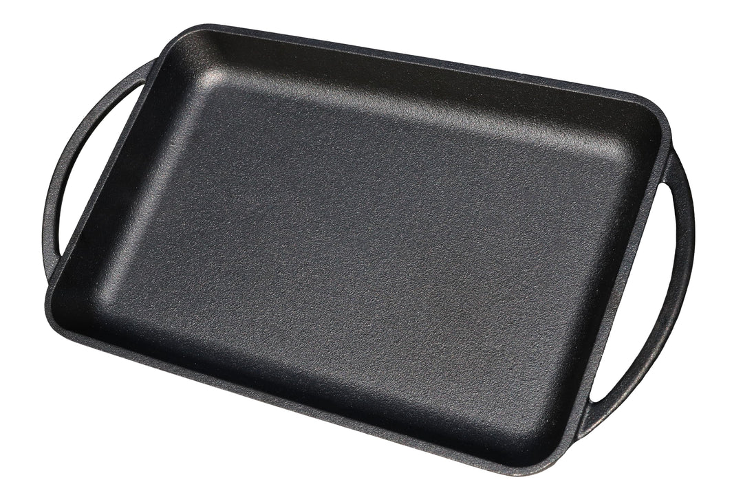 Grillplatte aus Gusseisen inkl. Silikonmatte - geeignet für Induktion, Gas, Ceran, Backofen, Grill u
