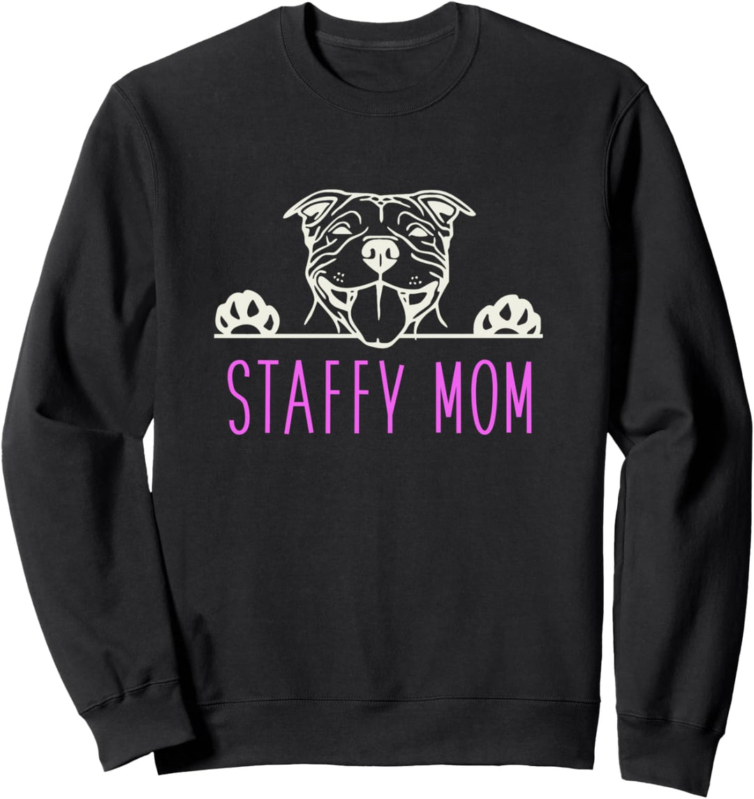 Staffy Mom with Staffordshire Bull Terrier Dog Sweatshirt