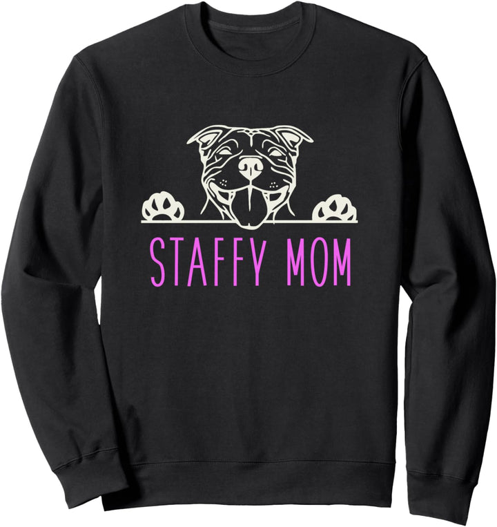 Staffy Mom with Staffordshire Bull Terrier Dog Sweatshirt
